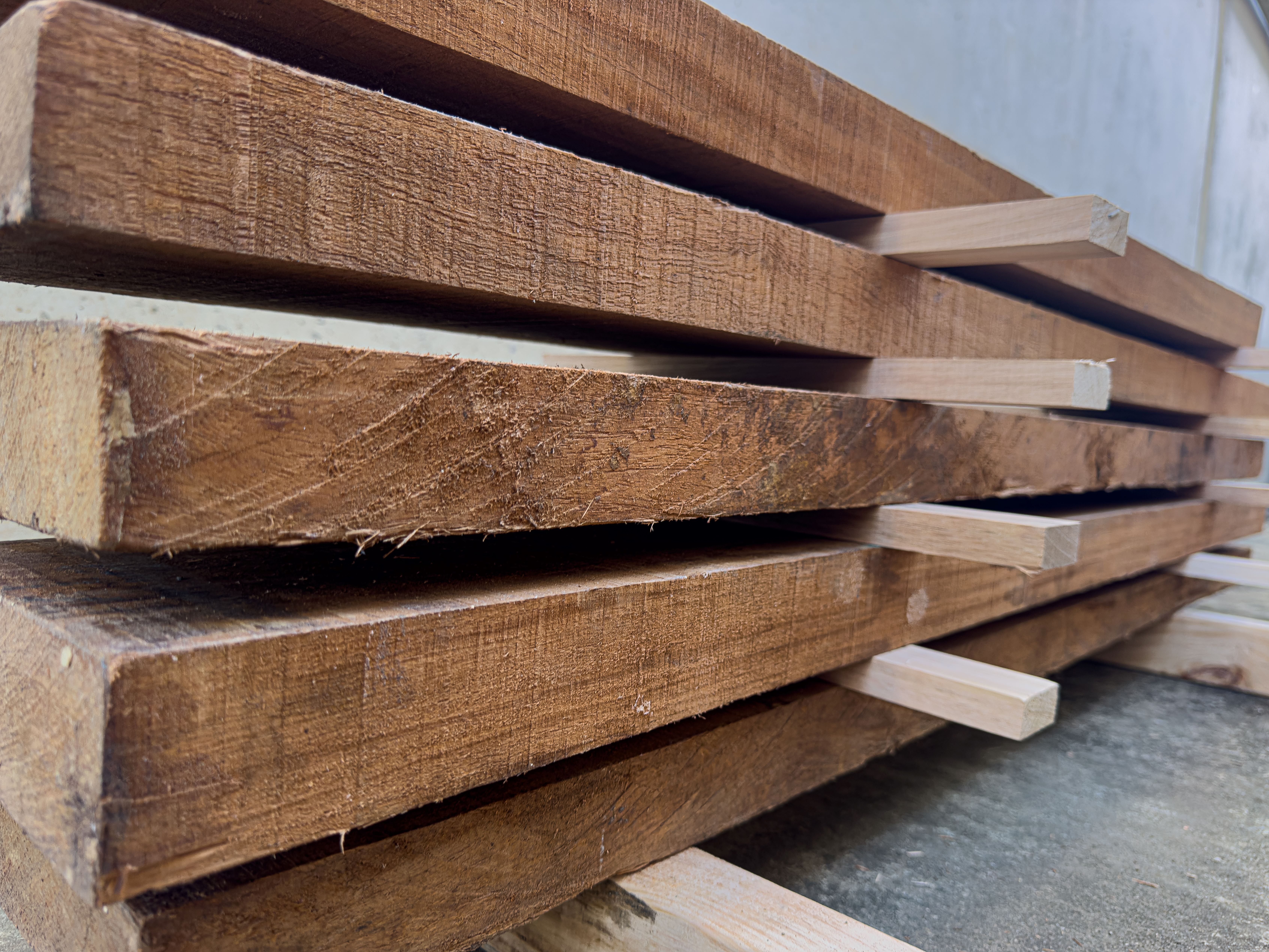 New Guinea Rosewood timber, up close end grain