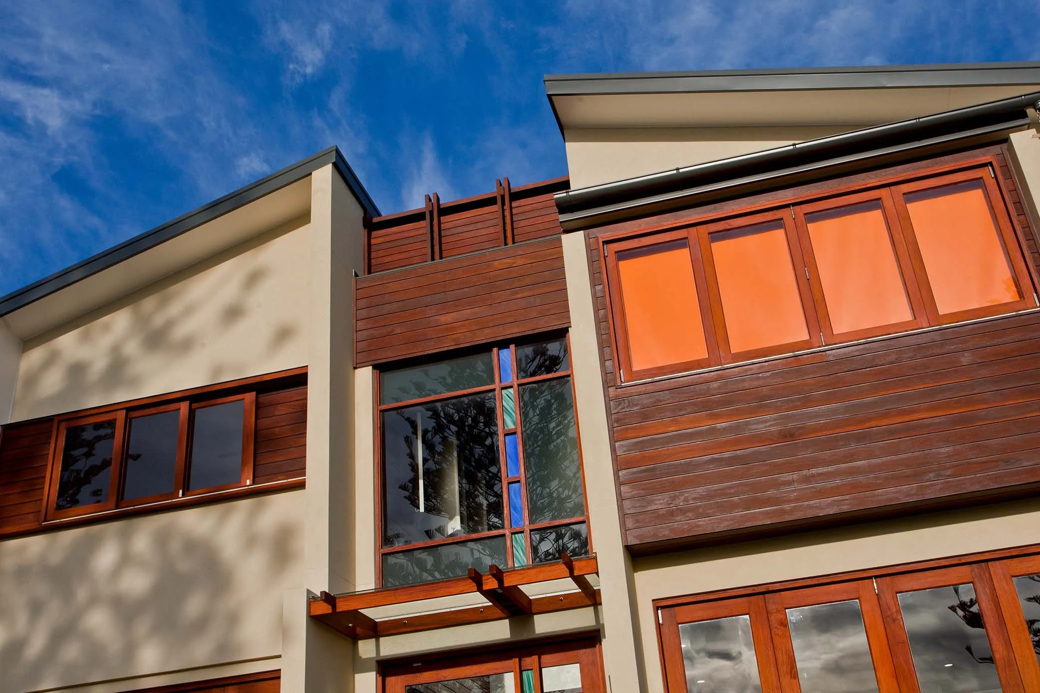 Custom solid timber joinery entrance door and windows Australian made